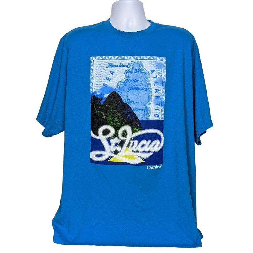 Carnival Cruise Mens T Shirt XXXL St Lucia Palm Trees